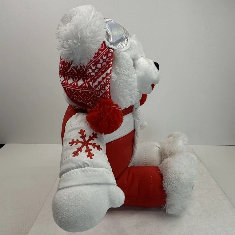 Snowflake Teddy 2022 Plush Bear 20" Red White Winter Ski Outfit Stuffed Toy Soft - Picture 15 of 15